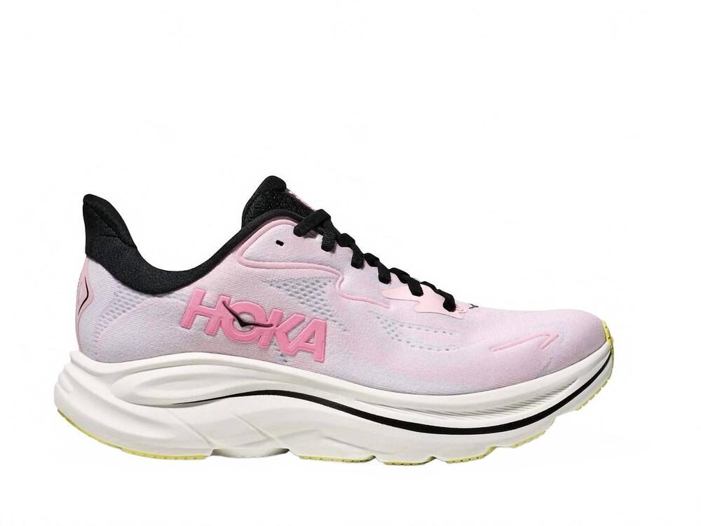 NEW HOKA women's clifton 10 running shoes in carnation starlight glow